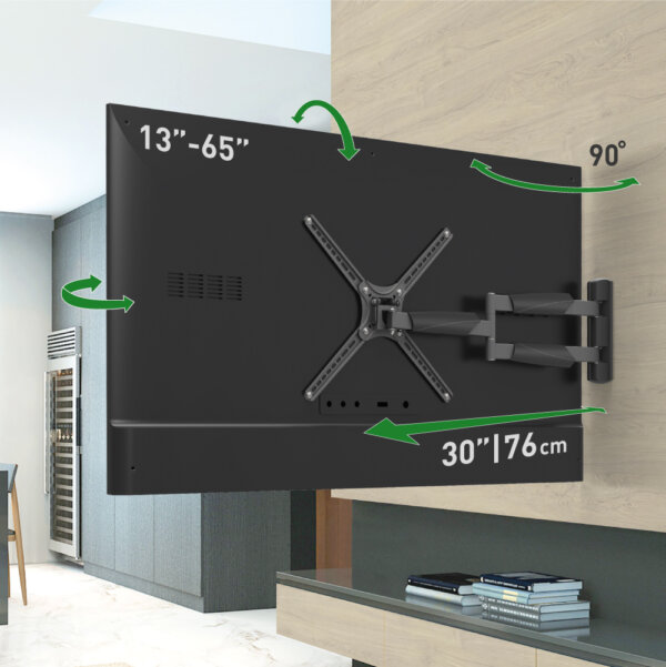 Barkan 13" - 65" 4 Movement Full Motion TV Wall Mount - Extension, Swivel & Tilt