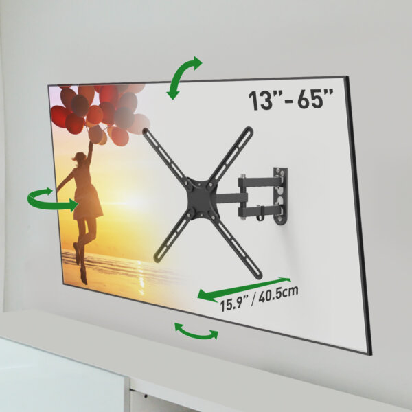 Barkan 13" - 65" 4 Movement Full Motion TV Wall Mount - Extension, Swivel & Tilt