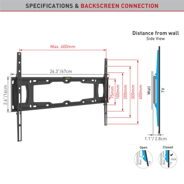 Barkan 32" - 90" Fixed TV Wall Mount