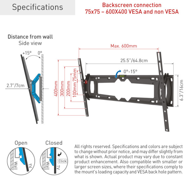 Barkan 32" - 90" Tilt TV Wall Mount