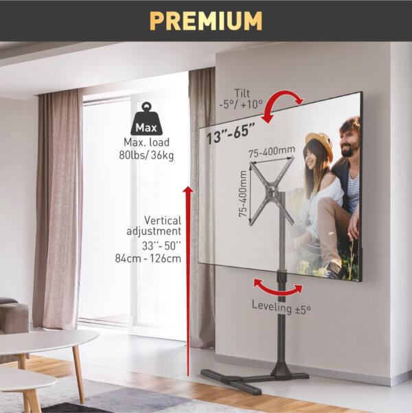 Barkan 13"-65" Tilt TV Floor Stand