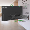 Barkan 13" - 90" Extra Long and Stable TV Wall Mount, Full Motion - Extension, Swivel & Tilt