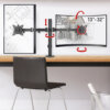 Barkan 13" - 27" Dual Flat / Curved Monitor Desk Mount, Full Motion - Vertical Adjustment, Extension, Swivel & Tilt