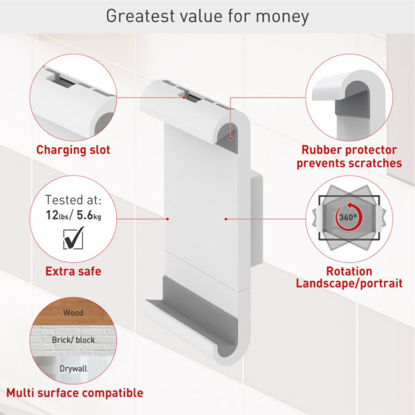 Barkan 7" - 12" 360° Rotation Tablet Wall Mount